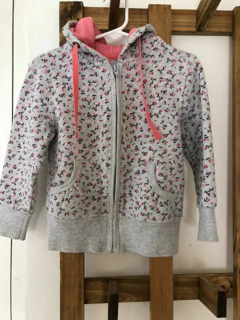 Outlet- Buzo con capucha gris con flores. TRIBU. 4 años.