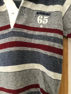 6M | Body ML chomba a rayas gris y bordo. MIMO. 6 meses. en internet