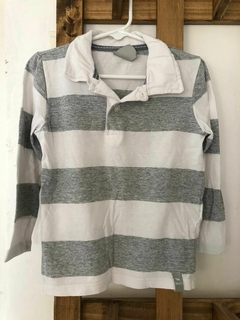 Remera ML chomba gris y blanca. MIMO. Talle 4 años. en internet