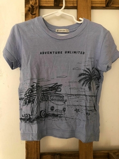 2A | Remera celeste MC con estampa playa. Weak Meak. Talle 2. - comprar online