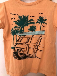 2A | Remera MC salmón con estampa de surf. Weak Meak. Talle 2 años. - Lo Canto • Moda Circular