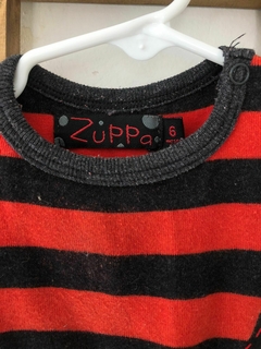 Pijama entero de algodón naranja y negro con murciélago. ZUPPA. 6 meses. en internet