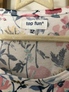 8/9A | Vestido de algodón blanco con flores. TOP FUN. Talle 12. 8/9 años. - comprar online