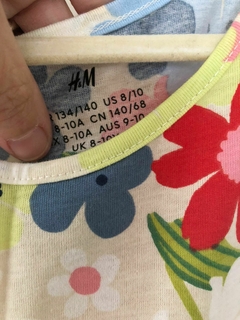Vestido de algodón sin mangas con flores. HYM. 8/10 años. Como nuevo. - comprar online