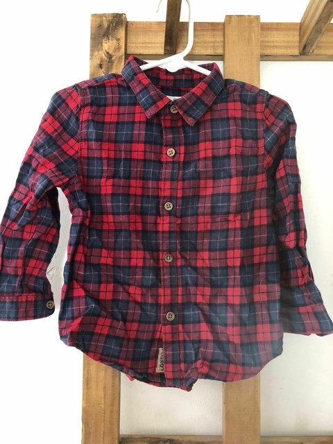 Camisa ML roja a cuadros tipo leñadora. ZARA. 18/24 meses.