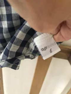 6A | Camisa MC a cruadros azul y blanca. Advanced. Talle 6. en internet