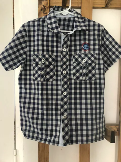 6A | Camisa MC a cruadros azul y blanca. Advanced. Talle 6.