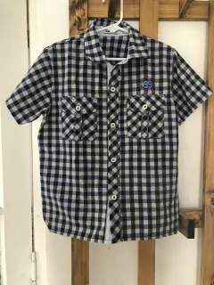 6A | Camisa MC a cruadros azul y blanca. Advanced. Talle 6. - Lo Canto • Moda Circular