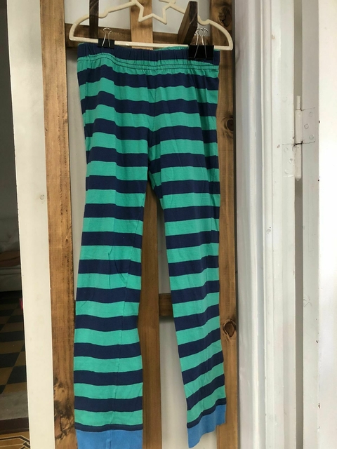 Pantalón de pijama a rayas azul y verde. CHEEKY. Talle 10 años.