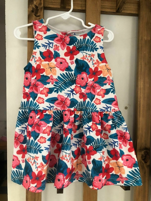 2A | Vestido sin mangas con flores. 2 años.