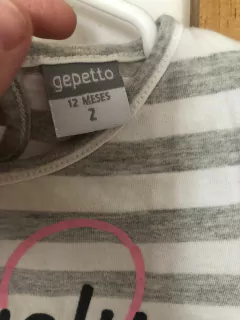Remera a rayas gris y blanco. GEPETTO. 12 MESES. - comprar online