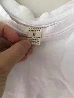 6A | Outlet- Remera blanca MC tipo pupera. CHEEKY. Talle 6. - comprar online