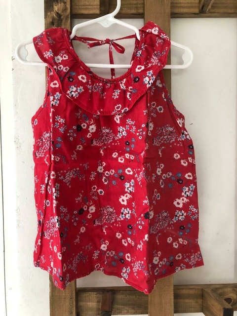 Blusa roja con flores. CHEEKY. Talle 4 años.