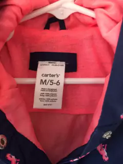 Piloto azul con zorritos y capucha. CARTERS. 5/6 años. - comprar online