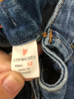 12A | Jean azul con bordados. Crew Cuts. Talle 12 años. Con elástico regulable en cintura. 29 cm de cintura. - Lo Canto • Moda Circular