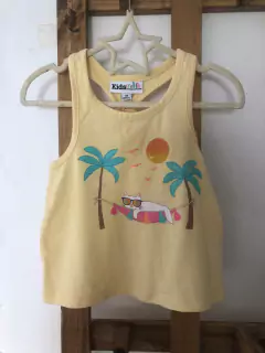3A | Musculosa amarilla con estampado con brillos. Kids Headquarters. Talle 3 años. - comprar online