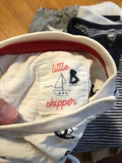 6/9M | Remera MC con anclas. Little Shiper. 6/9 meses. - comprar online
