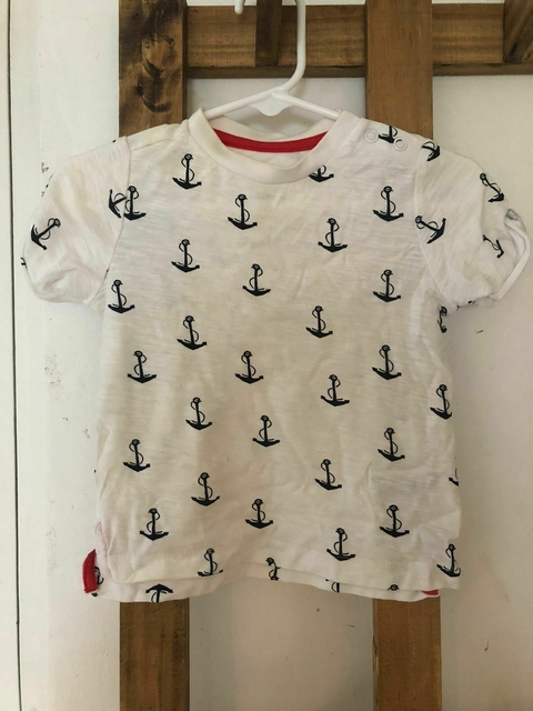 6/9M | Remera MC con anclas. Little Shiper. 6/9 meses.