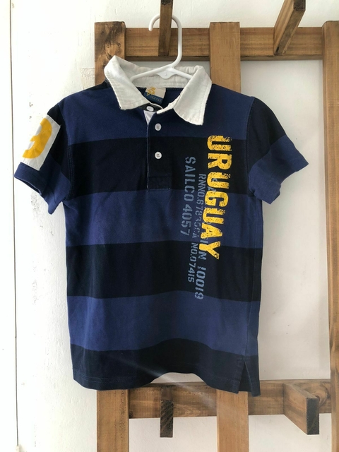 Remera MC chomba rayada celeste y azul. Ole Ole. Talle 4 años.