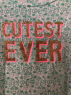 Remera sin mangas verde agua con letras doradas. CARTERS. 18 meses. - comprar online