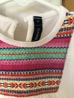 Remera MC blanca con bordado adelante. MIMO. 1 AÑO. Impecable. - comprar online