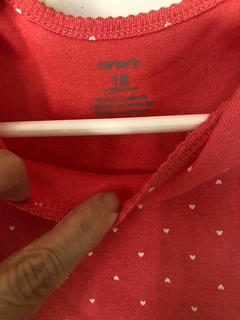 Body MC salmón con corazones. CARTERS. 18 meses. - comprar online