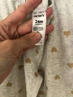 Pantalón gris de algodón con corazones dorados. CARTERS. 24 meses. - comprar online
