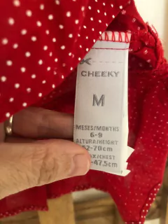 6/9M | Vestido rojo con lunares blancos. CHEEKY. 6/9 meses. - comprar online