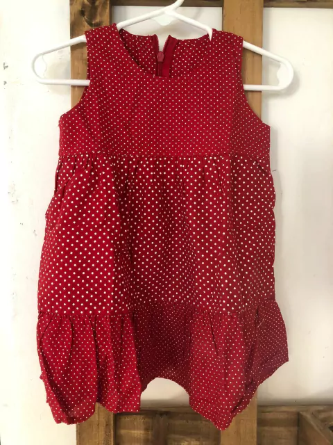 6/9M | Vestido rojo con lunares blancos. CHEEKY. 6/9 meses.