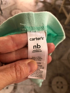 RN | Pantalón de algodón verde agua. CARTERS. Recién Nacido. - comprar online