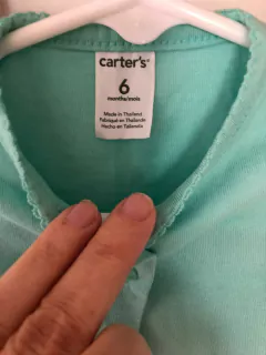 6M | Saquito de algodón celeste/turquesa. CARTERS. 6 meses. - comprar online