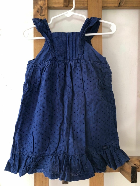 Vestido azul con volado. MIMO. 18 meses.