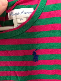 Remera ML a rayas roja y verde. POLO. 24 meses. - comprar online