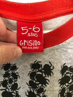 5/6A | Buzo gris y rojo con bichos Wild. GRISINO. 5/6 años. - comprar online