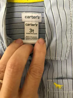 3A | Camisa ML celeste a rayas. CARTERS. 3 años. - comprar online