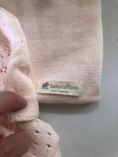 SET- Escarpines y gorro rosa de hijo. BABY COTTONS. Talle único. en internet