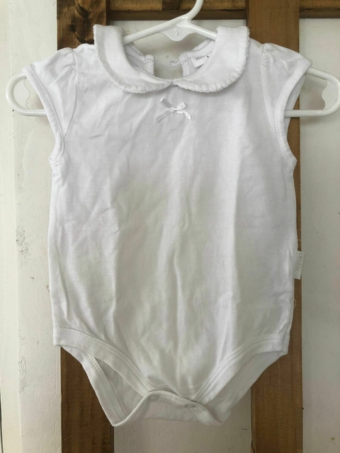 3M | Body MC blanco con cuellito. Mini Mimo. Talle S. 3 meses.