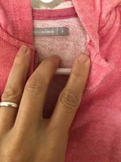 3M | Buzo rosa con capucha y cierre, tela rústica. Mini MIMO. Talle S. 3 meses. en internet