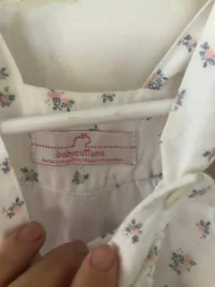 3M | Jardinero blanco con flores. BABY COTTONS. 3 meses. - comprar online