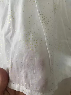 3M | Blusa blanca con estrellitas doradas. Mini MIMO. Talle S. 3 meses. - Lo Canto • Moda Circular