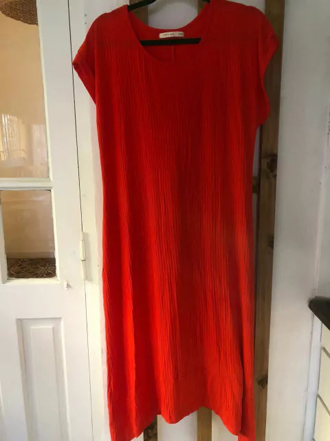 Vestido rojo largo de algodón. TRY ME. Talle S de adulto amplio.