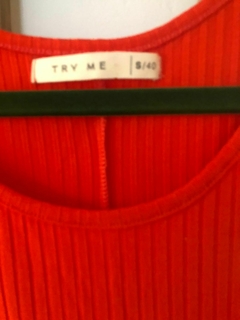 Vestido rojo largo de algodón. TRY ME. Talle S de adulto amplio. - comprar online