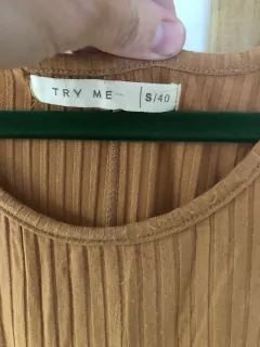 Vestido largo de algodón camel. TRY ME. Talle S de adulto amplio. - comprar online