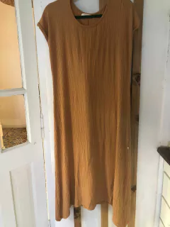 Vestido largo de algodón camel. TRY ME. Talle S de adulto amplio. en internet