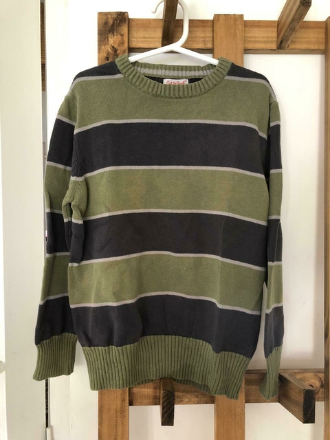 6/7A | Sweater finito a rayas verde y gris. CAT & JACK. 6/7 años.