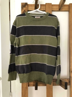6/7A | Sweater finito a rayas verde y gris. CAT & JACK. 6/7 años. en internet