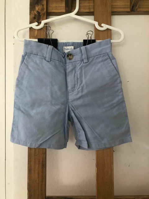 Outlet- Short celeste con elástico en la cintura. POLO. 24 meses.