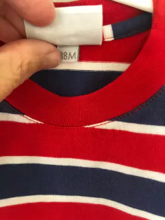 Body MC a rayas azul y rojo. BABY COTTONS. 18 meses. en internet