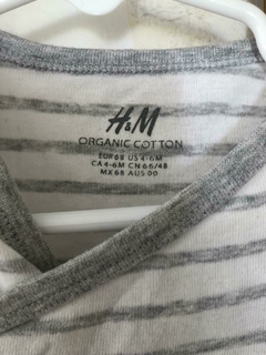 3M | Body ML cruzado gris y blanco a rayas. HYM. 3 meses. - comprar online
