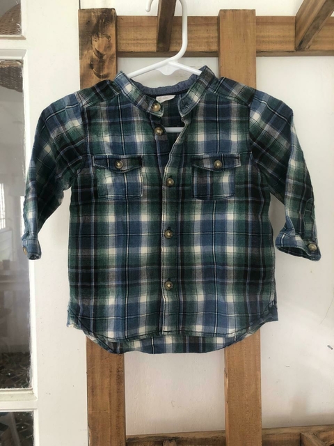 Camisa ML a cuadros. HYM. 4/6 meses.